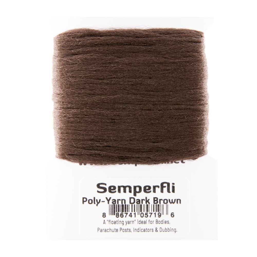 Semperfli Poly-Yarn Dark Brown Fly Tying Materials Ultimate Floating Yarn For Bodies and Parachute Posts